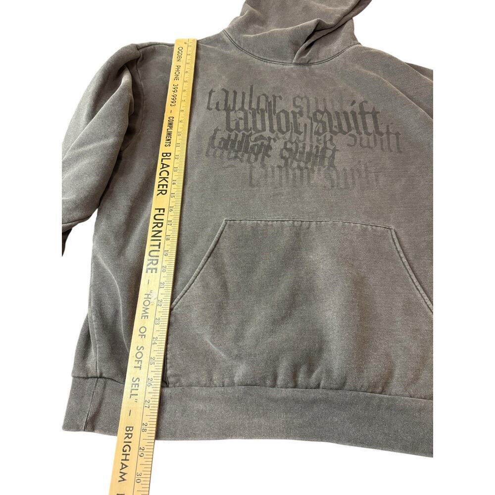 Official Taylor Swift Reputation Hoodie M/L Oversized Heavyweight Gray Black - Picture 3 of 10